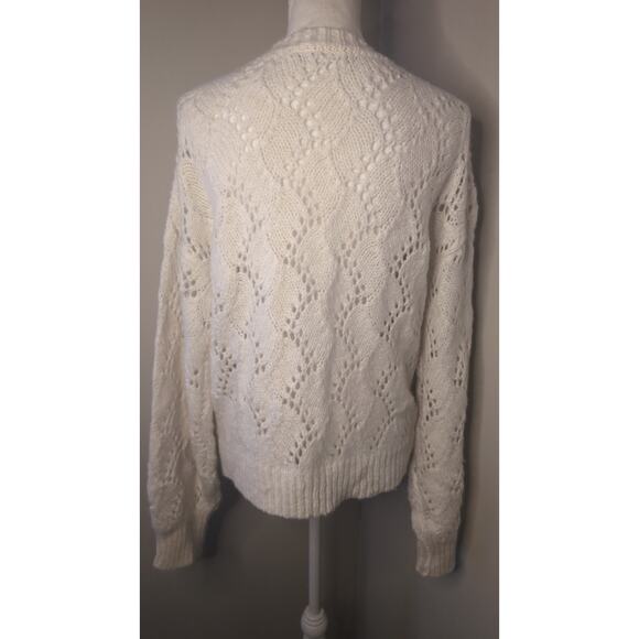 Red by BKE Pointelle white eyelet rhinestone layering sweater - Picture 4 of 9